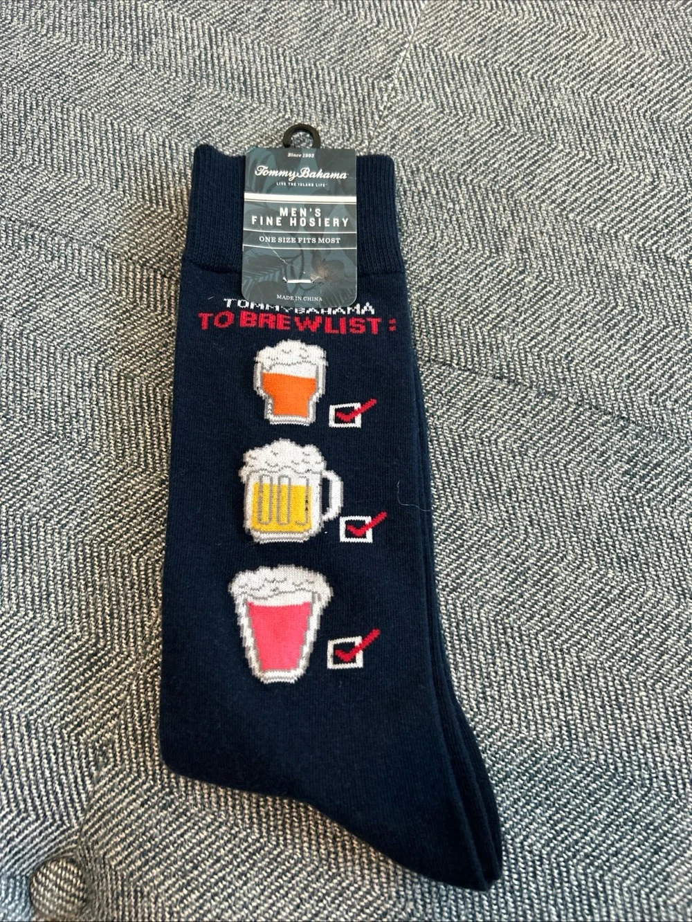 Navy Tommy Bahama Men's Crew Socks 